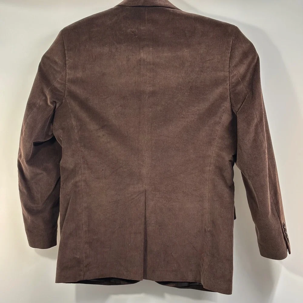 Saddlebred 40R Brown Corduroy Sport Coat Blazer 2 Button 100% Cotton